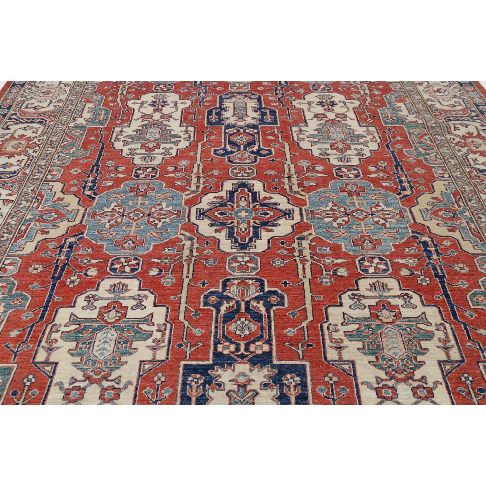 Hand Knotted Tribal Style Red Large Area Rug for Home Decor | 100% Wool Carpet Hand Knotted Tribal Style Red Large Area Rug for Home Decor | 100% Wool Carpet