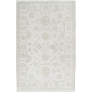 Traditional Handknotted Accent Rug for Entryway | Beige Bedside Rug | 100% Wool