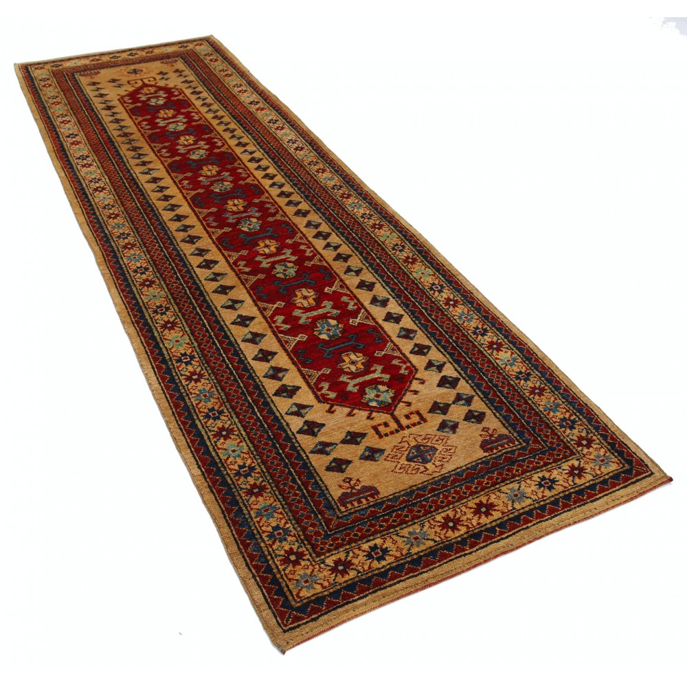 Hand Knotted Red, Navy Blue, Beige Runner Rug | Tribal Style Hallway Rug | Stair Rug | Wool Corridor Rug Hand Knotted Red, Navy Blue, Beige Runner Rug | Tribal Style Hallway Rug | Stair Rug | Wool Corridor Rug