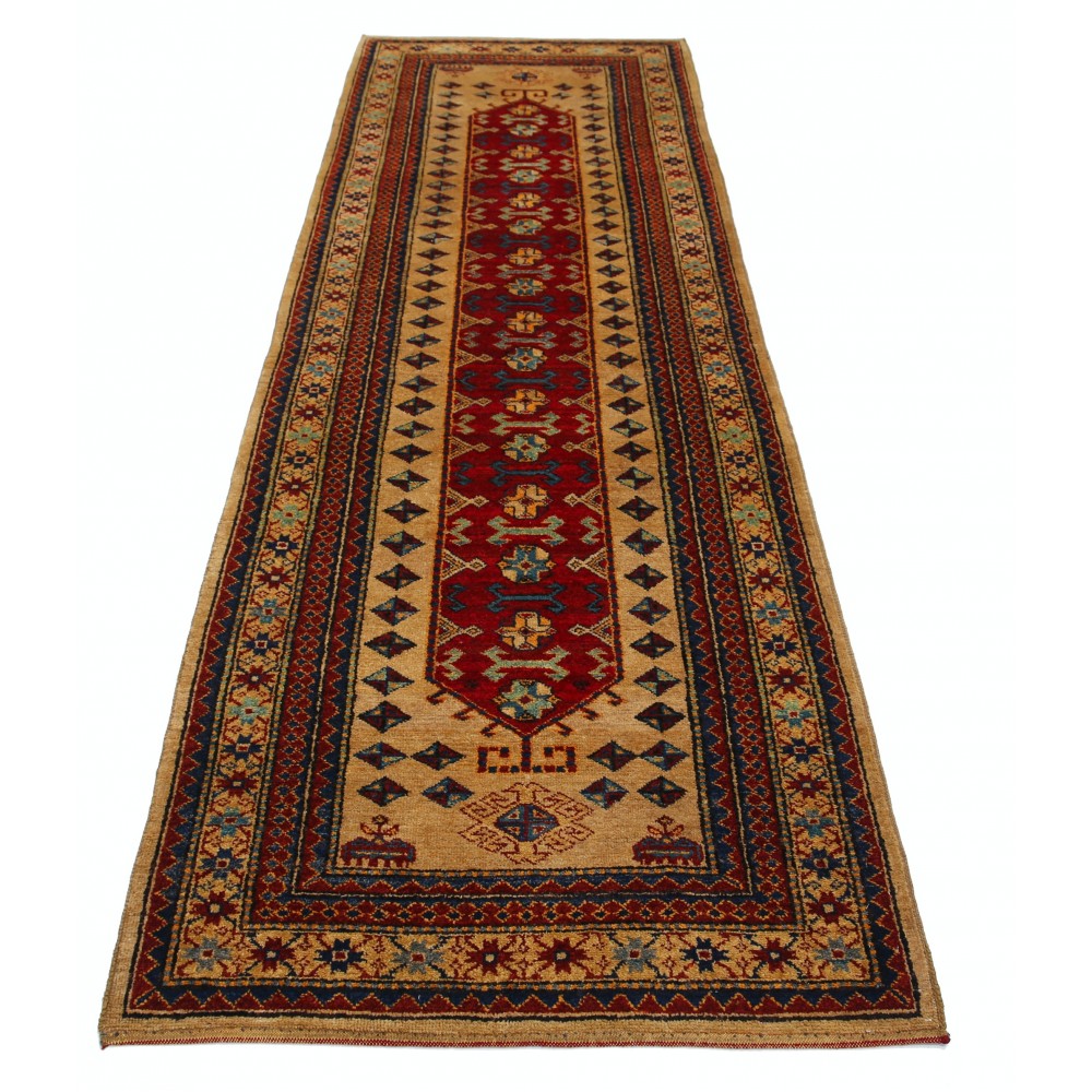 Hand Knotted Red, Navy Blue, Beige Runner Rug | Tribal Style Hallway Rug | Stair Rug | Wool Corridor Rug Hand Knotted Red, Navy Blue, Beige Runner Rug | Tribal Style Hallway Rug | Stair Rug | Wool Corridor Rug