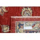 Hand Knotted Floral Area Rug with Red Field and Ivory Border | Traditional Oushak Wool Carpet