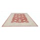 Hand Knotted Floral Oushak Area Rug with Red Field and Ivory Border | Wool Carpet for Home Decor Hand Knotted Floral Oushak Area Rug with Red Field and Ivory Border | Wool Carpet for Home Decor