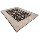 Hand Knotted Floral Oushak Large Area Rug with Black Field and Beige Border | 100% Wool Hand Knotted Floral Oushak Large Area Rug with Black Field and Beige Border | 100% Wool