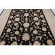 Hand Knotted Floral Oushak Large Area Rug with Black Field and Beige Border | 100% Wool Hand Knotted Floral Oushak Large Area Rug with Black Field and Beige Border | 100% Wool
