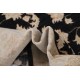 Hand Knotted Floral Oushak Large Area Rug with Black Field and Beige Border | 100% Wool Hand Knotted Floral Oushak Large Area Rug with Black Field and Beige Border | 100% Wool