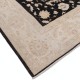 Hand Knotted Floral Oushak Large Area Rug with Black Field and Beige Border | 100% Wool Hand Knotted Floral Oushak Large Area Rug with Black Field and Beige Border | 100% Wool