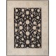 Hand Knotted Floral Oushak Large Area Rug with Black Field and Beige Border | 100% Wool Hand Knotted Floral Oushak Large Area Rug with Black Field and Beige Border | 100% Wool