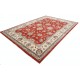 Hand Knotted Red Area Rug, Ivory Border Wool Floor Rug, Traditional Floral Carpet Hand Knotted Red Area Rug, Ivory Border Wool Floor Rug, Traditional Floral Carpet