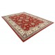 Hand Knotted Red Area Rug, Ivory Border Wool Floor Rug, Traditional Floral Carpet Hand Knotted Red Area Rug, Ivory Border Wool Floor Rug, Traditional Floral Carpet