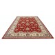 Hand Knotted Red Area Rug, Ivory Border Wool Floor Rug, Traditional Floral Carpet Hand Knotted Red Area Rug, Ivory Border Wool Floor Rug, Traditional Floral Carpet