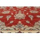 Hand Knotted Red Area Rug, Ivory Border Wool Floor Rug, Traditional Floral Carpet Hand Knotted Red Area Rug, Ivory Border Wool Floor Rug, Traditional Floral Carpet