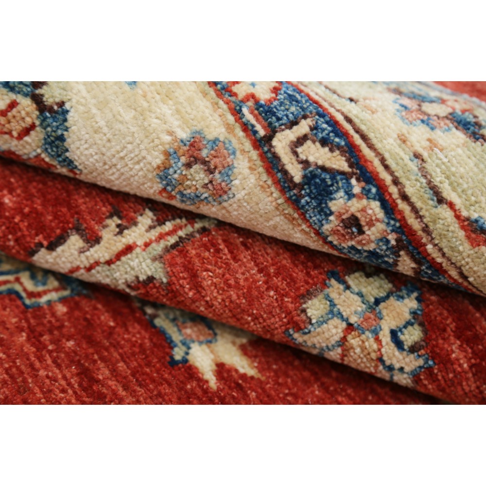 Hand Knotted Red Area Rug, Ivory Border Wool Floor Rug, Traditional Floral Carpet Hand Knotted Red Area Rug, Ivory Border Wool Floor Rug, Traditional Floral Carpet