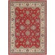 Hand Knotted Red Area Rug, Ivory Border Wool Floor Rug, Traditional Floral Carpet Hand Knotted Red Area Rug, Ivory Border Wool Floor Rug, Traditional Floral Carpet