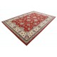Hand Knotted Floral Large Area Rug with Red Field and Ivory Border | Traditional Oushak Wool Carpet Hand Knotted Floral Large Area Rug with Red Field and Ivory Border | Traditional Oushak Wool Carpet