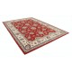 Hand Knotted Floral Large Area Rug with Red Field and Ivory Border | Traditional Oushak Wool Carpet Hand Knotted Floral Large Area Rug with Red Field and Ivory Border | Traditional Oushak Wool Carpet