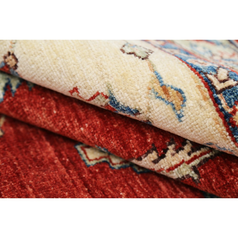 Hand Knotted Floral Large Area Rug with Red Field and Ivory Border | Traditional Oushak Wool Carpet Hand Knotted Floral Large Area Rug with Red Field and Ivory Border | Traditional Oushak Wool Carpet
