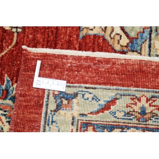 Hand Knotted Floral Large Area Rug with Red Field and Ivory Border | Traditional Oushak Wool Carpet