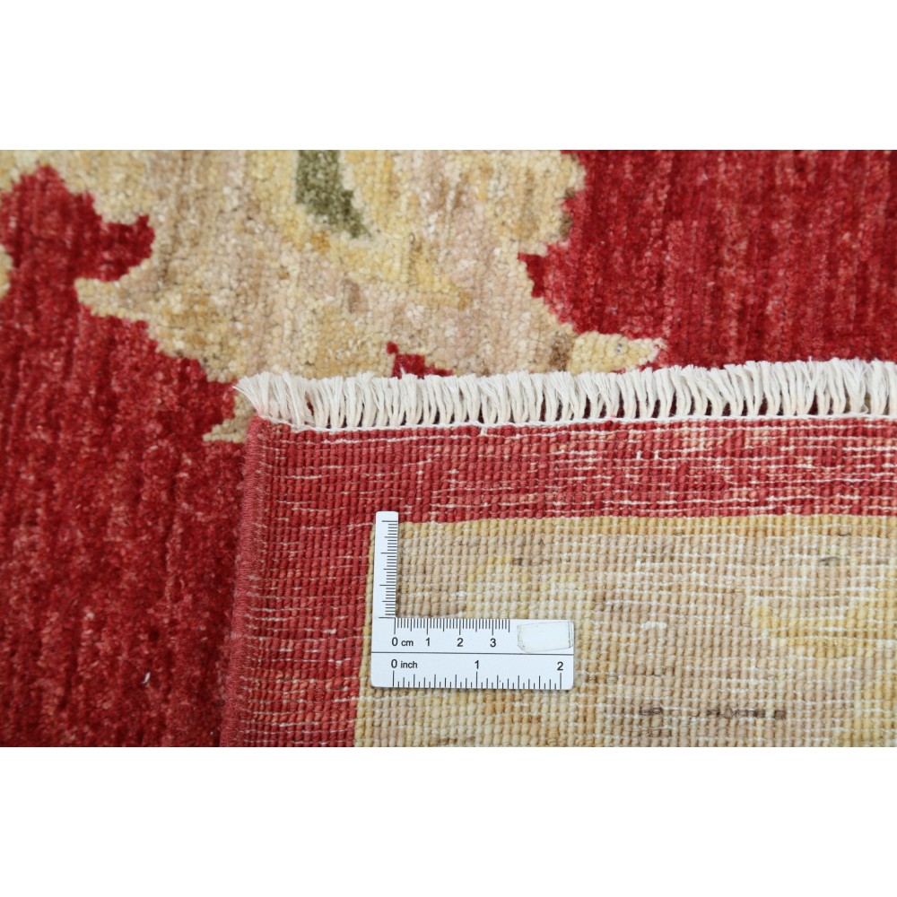 Hand Knotted Floral Large Area Rug with Red Field and Ivory Border | Turkish Oushak Wool Carpet Hand Knotted Floral Large Area Rug with Red Field and Ivory Border | Turkish Oushak Wool Carpet