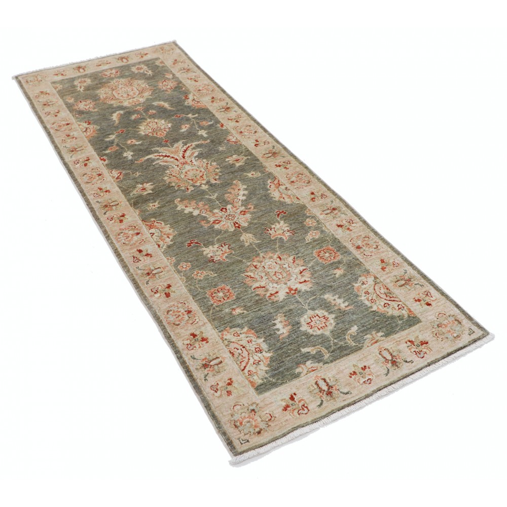 Hand Knotted Sage Green, Ivory, Red Wool Runner Rug | Floral Corridor Rug for Hallway, Kitchen Hand Knotted Sage Green, Ivory, Red Wool Runner Rug | Floral Corridor Rug for Hallway, Kitchen