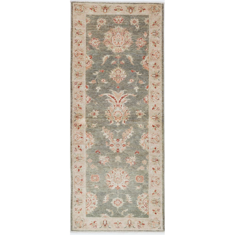Hand Knotted Sage Green, Ivory, Red Wool Runner Rug | Floral Corridor Rug for Hallway, Kitchen Hand Knotted Sage Green, Ivory, Red Wool Runner Rug | Floral Corridor Rug for Hallway, Kitchen