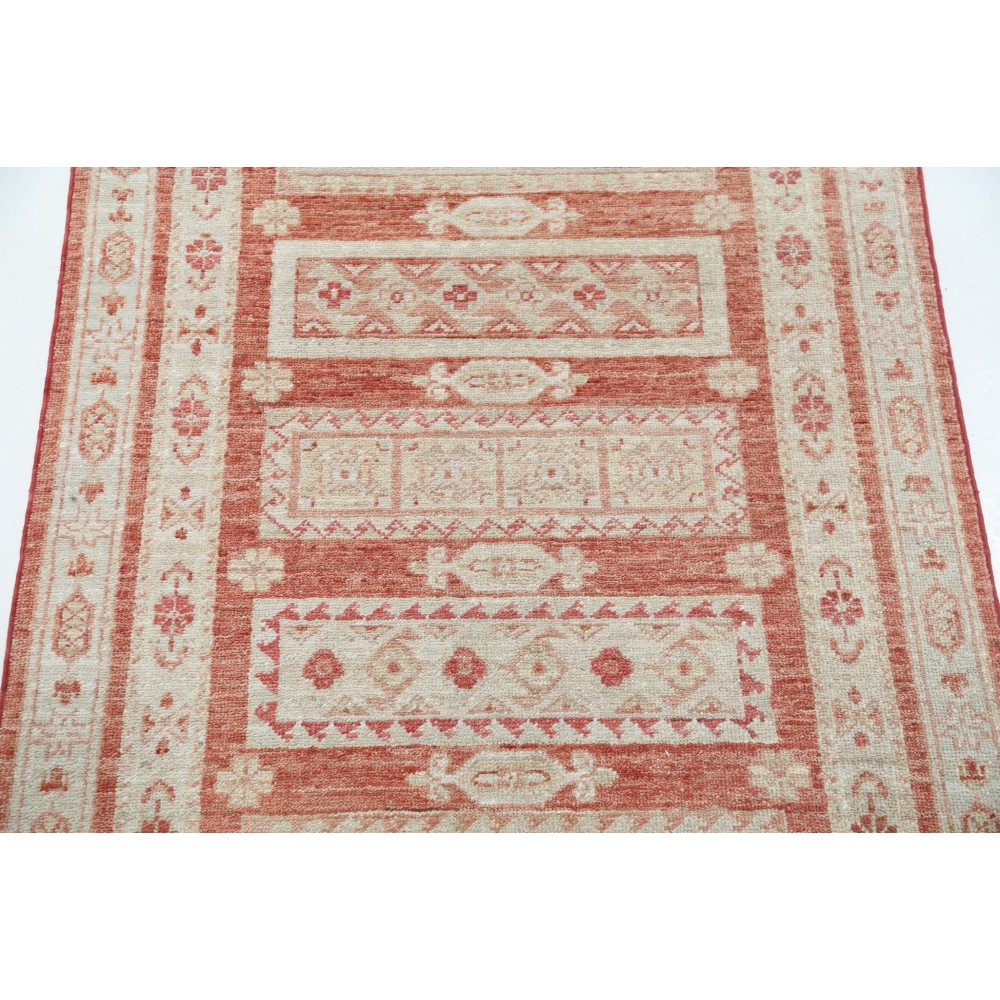 Hand Knotted Red, Ivory Wool Area Rug | Turkish Geometric Motif Accent Rug Hand Knotted Red, Ivory Wool Area Rug | Turkish Geometric Motif Accent Rug