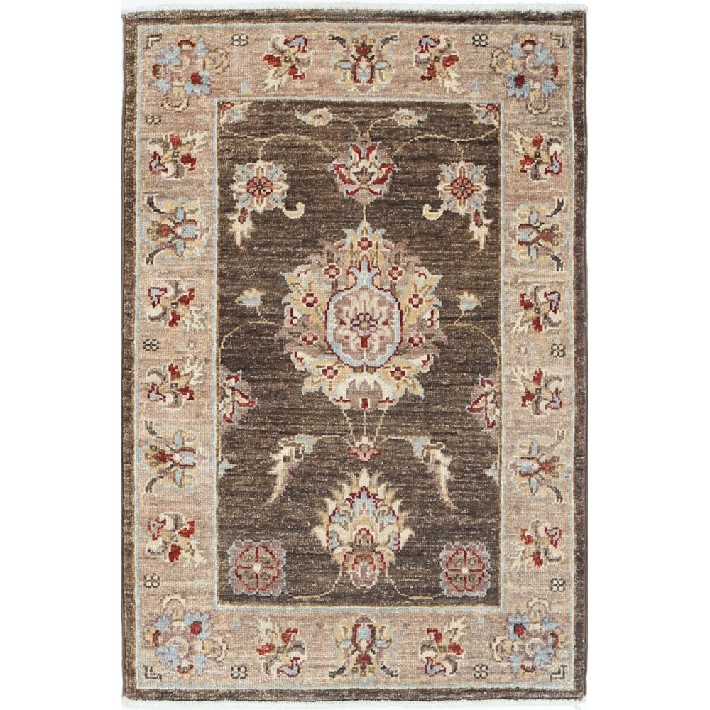 Brown Handknotted Accent Rug | Handmade Wool Rug for Bedroom and Entryway Brown Handknotted Accent Rug | Handmade Wool Rug for Bedroom and Entryway