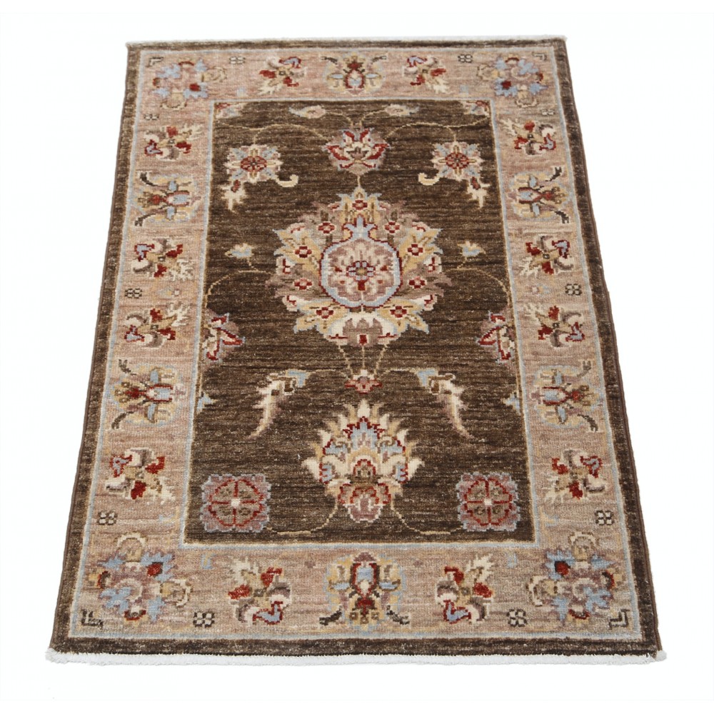 Brown Handknotted Accent Rug | Handmade Wool Rug for Bedroom and Entryway Brown Handknotted Accent Rug | Handmade Wool Rug for Bedroom and Entryway