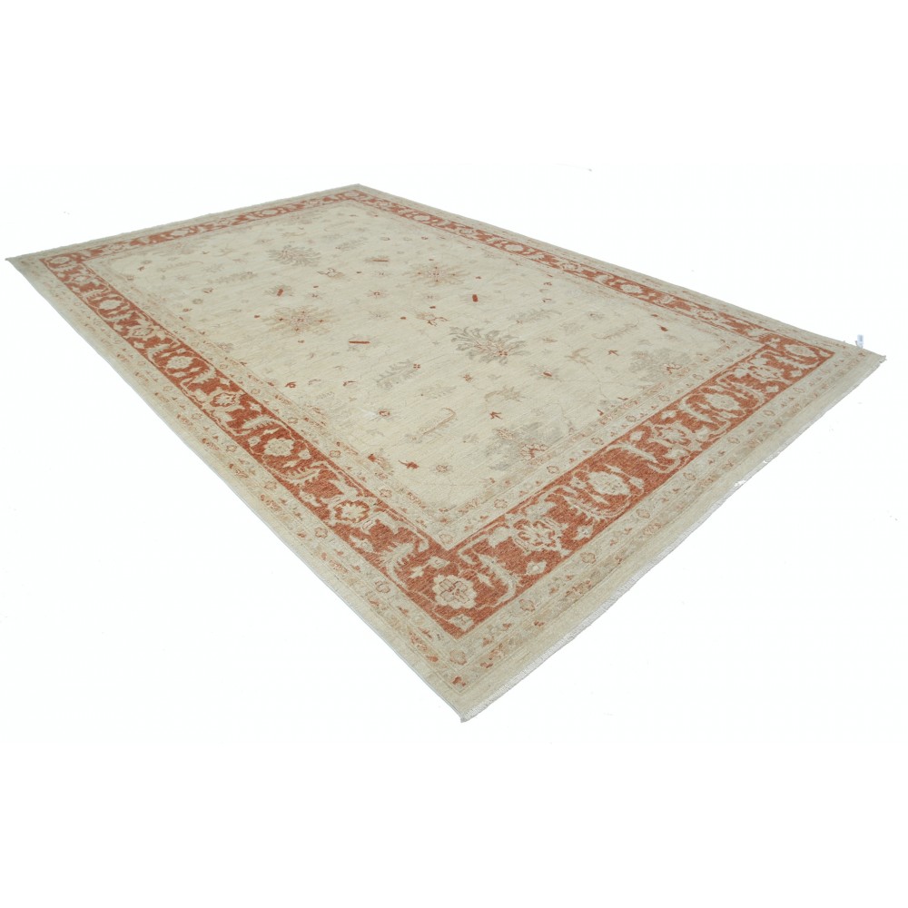 Hand Knotted Floral Large Area Rug with Beige Field and Red Border | Traditional Oushak Wool Carpet Hand Knotted Floral Large Area Rug with Beige Field and Red Border | Traditional Oushak Wool Carpet