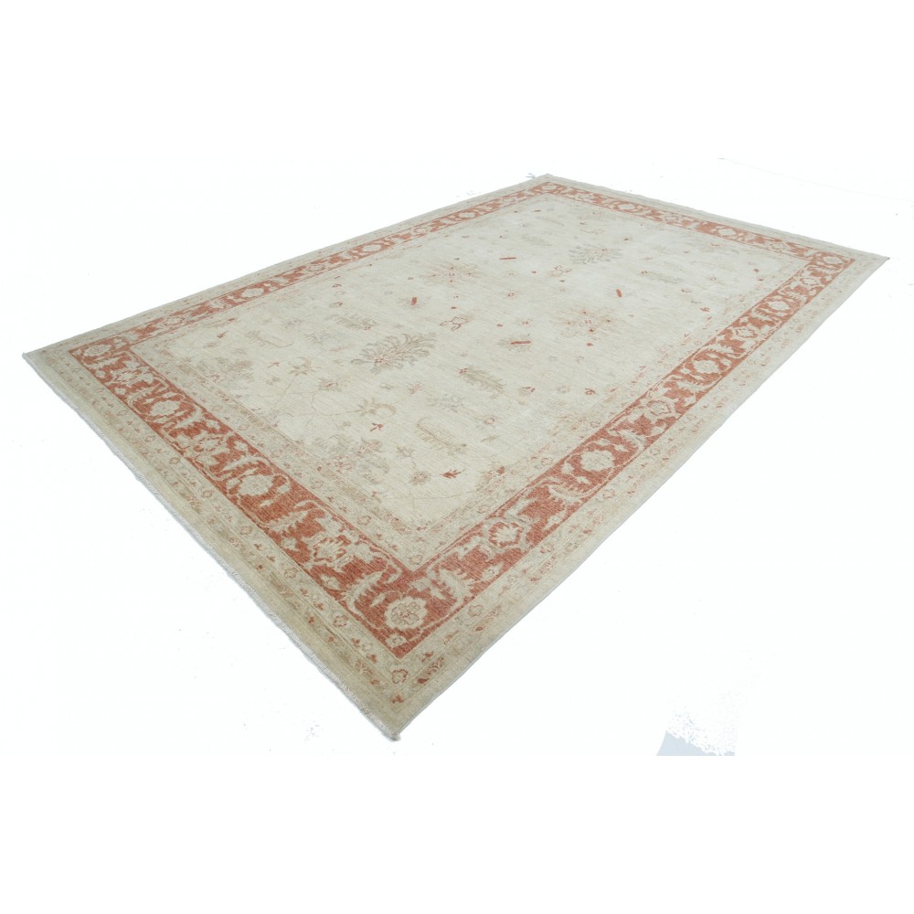 Hand Knotted Floral Large Area Rug with Beige Field and Red Border | Traditional Oushak Wool Carpet Hand Knotted Floral Large Area Rug with Beige Field and Red Border | Traditional Oushak Wool Carpet