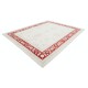 Hand Knotted Floral Rug, Ivory and Red Wool Area Rug, Traditional Border Carpet Hand Knotted Floral Rug, Ivory and Red Wool Area Rug, Traditional Border Carpet
