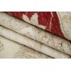 Hand Knotted Floral Rug, Ivory and Red Wool Area Rug, Traditional Border Carpet Hand Knotted Floral Rug, Ivory and Red Wool Area Rug, Traditional Border Carpet