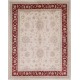 Hand Knotted Floral Rug, Ivory and Red Wool Area Rug, Traditional Border Carpet Hand Knotted Floral Rug, Ivory and Red Wool Area Rug, Traditional Border Carpet