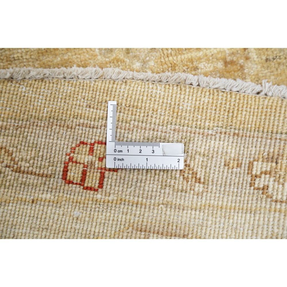 Luxury Hand Knotted Round Wool Area Rug | Beige Tribal Style Large Carpet