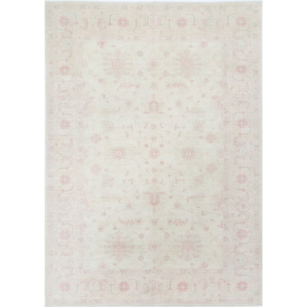 Hand Knotted Large Area Rug for Living Room | Traditional Beige Carpet with Blush Pink Flower Motifs Hand Knotted Large Area Rug for Living Room | Traditional Beige Carpet with Blush Pink Flower Motifs