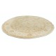 Hand Knotted Round Wool Rug | Beige Oushak Style Carpet with Soft Floral Medallion Pattern Hand Knotted Round Wool Rug | Beige Oushak Style Carpet with Soft Floral Medallion Pattern