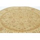 Hand Knotted Round Wool Rug | Beige Oushak Style Carpet with Soft Floral Medallion Pattern Hand Knotted Round Wool Rug | Beige Oushak Style Carpet with Soft Floral Medallion Pattern