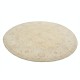 Hand Knotted Round Wool Rug | Ivory Beige Oushak Carpet with Soft Floral Medallion Pattern