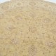 Hand Knotted Round Wool Rug | Ivory Beige Oushak Carpet with Soft Floral Medallion Pattern