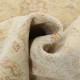 Hand Knotted Round Wool Rug | Ivory Beige Oushak Carpet with Soft Floral Medallion Pattern