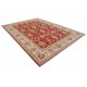 Hand Knotted Floral Area Rug with Red Field and Ivory Border | Traditional Oushak Wool Carpet Hand Knotted Floral Area Rug with Red Field and Ivory Border | Traditional Oushak Wool Carpet