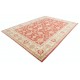 Hand Knotted Floral Area Rug with Red Field and Ivory Border | Traditional Oushak Wool Carpet Hand Knotted Floral Area Rug with Red Field and Ivory Border | Traditional Oushak Wool Carpet