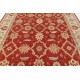 Hand Knotted Floral Area Rug with Red Field and Ivory Border | Traditional Oushak Wool Carpet Hand Knotted Floral Area Rug with Red Field and Ivory Border | Traditional Oushak Wool Carpet