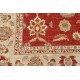 Hand Knotted Floral Area Rug with Red Field and Ivory Border | Traditional Oushak Wool Carpet Hand Knotted Floral Area Rug with Red Field and Ivory Border | Traditional Oushak Wool Carpet