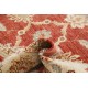 Hand Knotted Floral Area Rug with Red Field and Ivory Border | Traditional Oushak Wool Carpet Hand Knotted Floral Area Rug with Red Field and Ivory Border | Traditional Oushak Wool Carpet