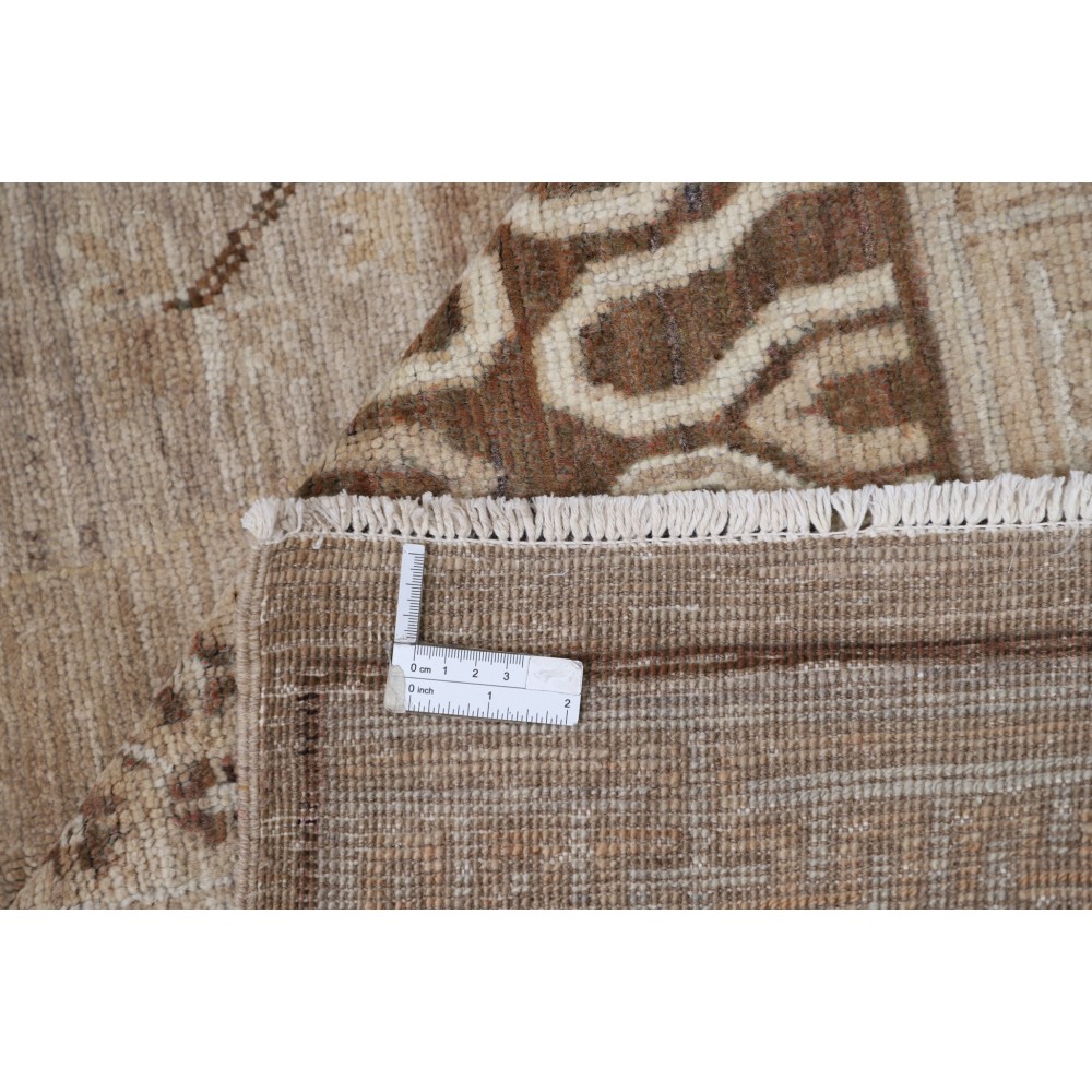 Hand Knotted Beige and Brown Wool Area Rug | Turkish Tribal Geometric Design Carpet Hand Knotted Beige and Brown Wool Area Rug | Turkish Tribal Geometric Design Carpet