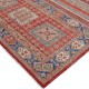 Hand Knotted Tribal Area Rug, Red and Blue Wool Area Rug, Geometric Striped Carpet Hand Knotted Tribal Area Rug, Red and Blue Wool Area Rug, Geometric Striped Carpet