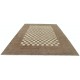 Hand Knotted Brown and Ivory Wool Area Rug | Checkered Geometric Design Carpet