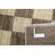 Hand Knotted Brown and Ivory Wool Area Rug | Checkered Geometric Design Carpet