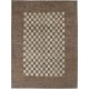 Hand Knotted Brown and Ivory Wool Area Rug | Checkered Geometric Design Carpet