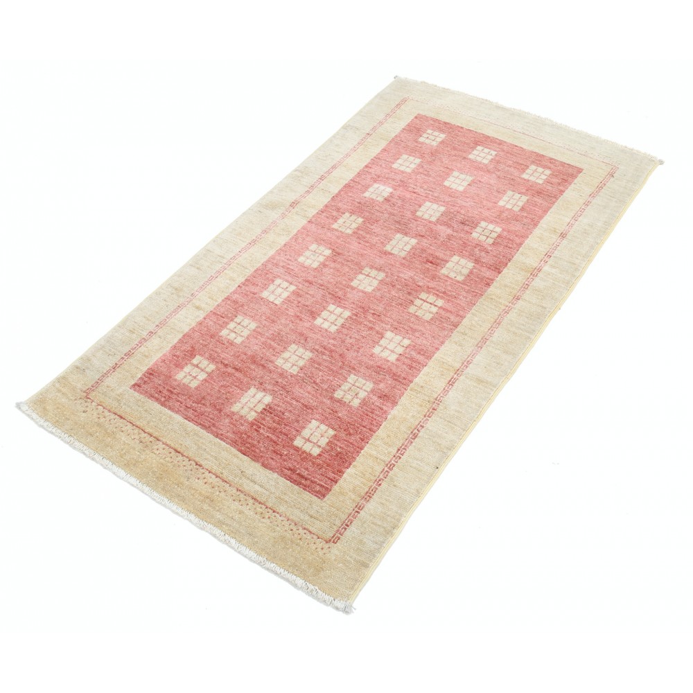 Hand Knotted Gold and Red Wool Area Rug | Geometric Pattern Accent Rug Hand Knotted Gold and Red Wool Area Rug | Geometric Pattern Accent Rug